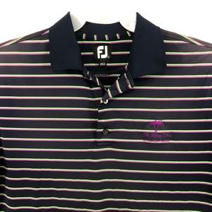 FootJoy Men's Blue Striped Golf Polo Shirt Size L.